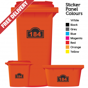 Wheelie Bin Sticker Numbers Arch Style (Pack Of 12)